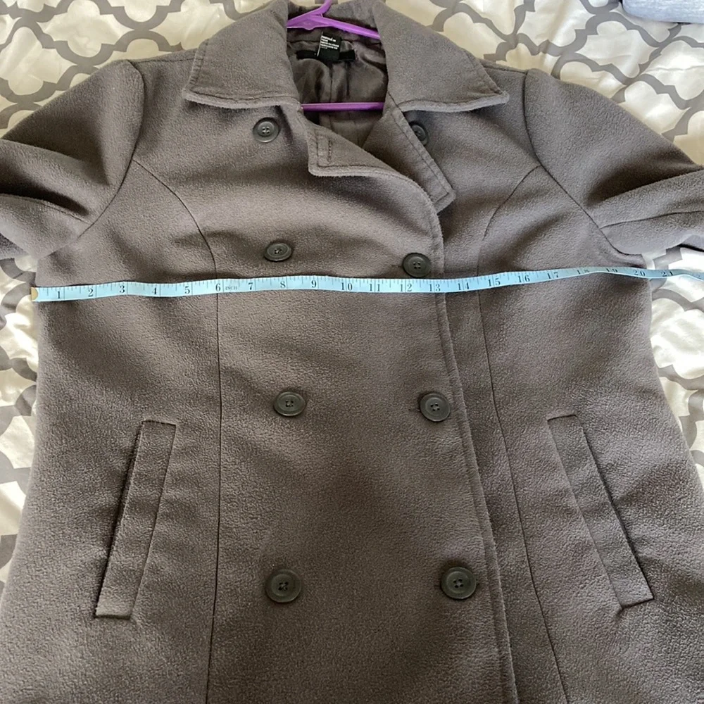 Forever 21 Gray Pea Coat Size Large - Picture 9 of 12